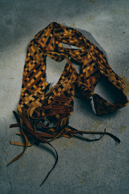 GOOD KARMA DEVELOPMENT /  Leather Stole"CASTRO" / BROWN