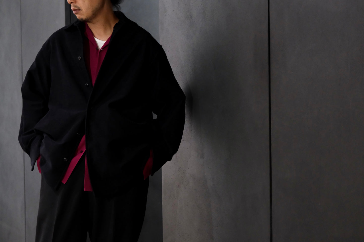 nonnotte/Draping Shirt Jacket/Fine Count Moleskin