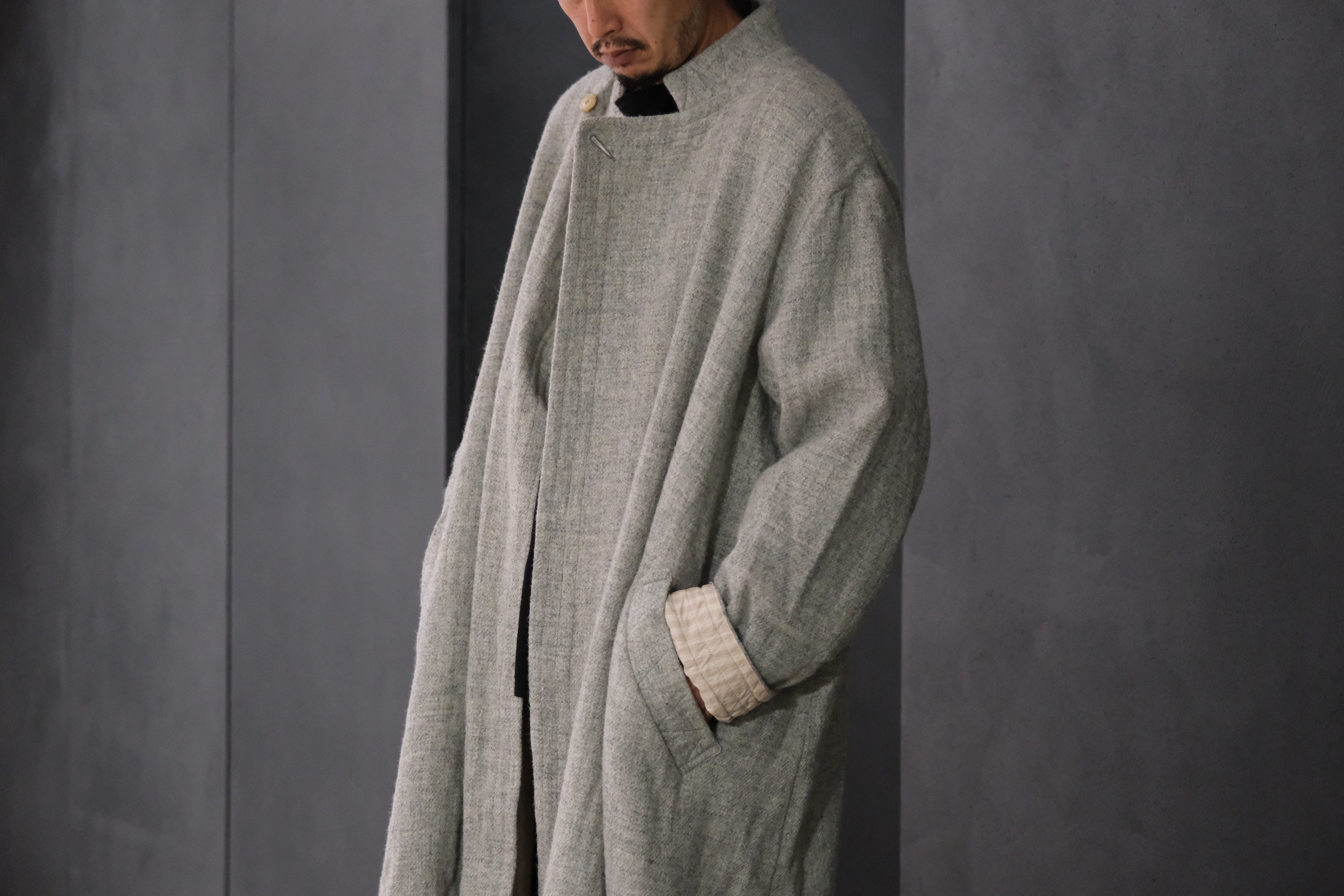 Chez Vidalenc / Baikal Coat / Harris tweed Light Grey