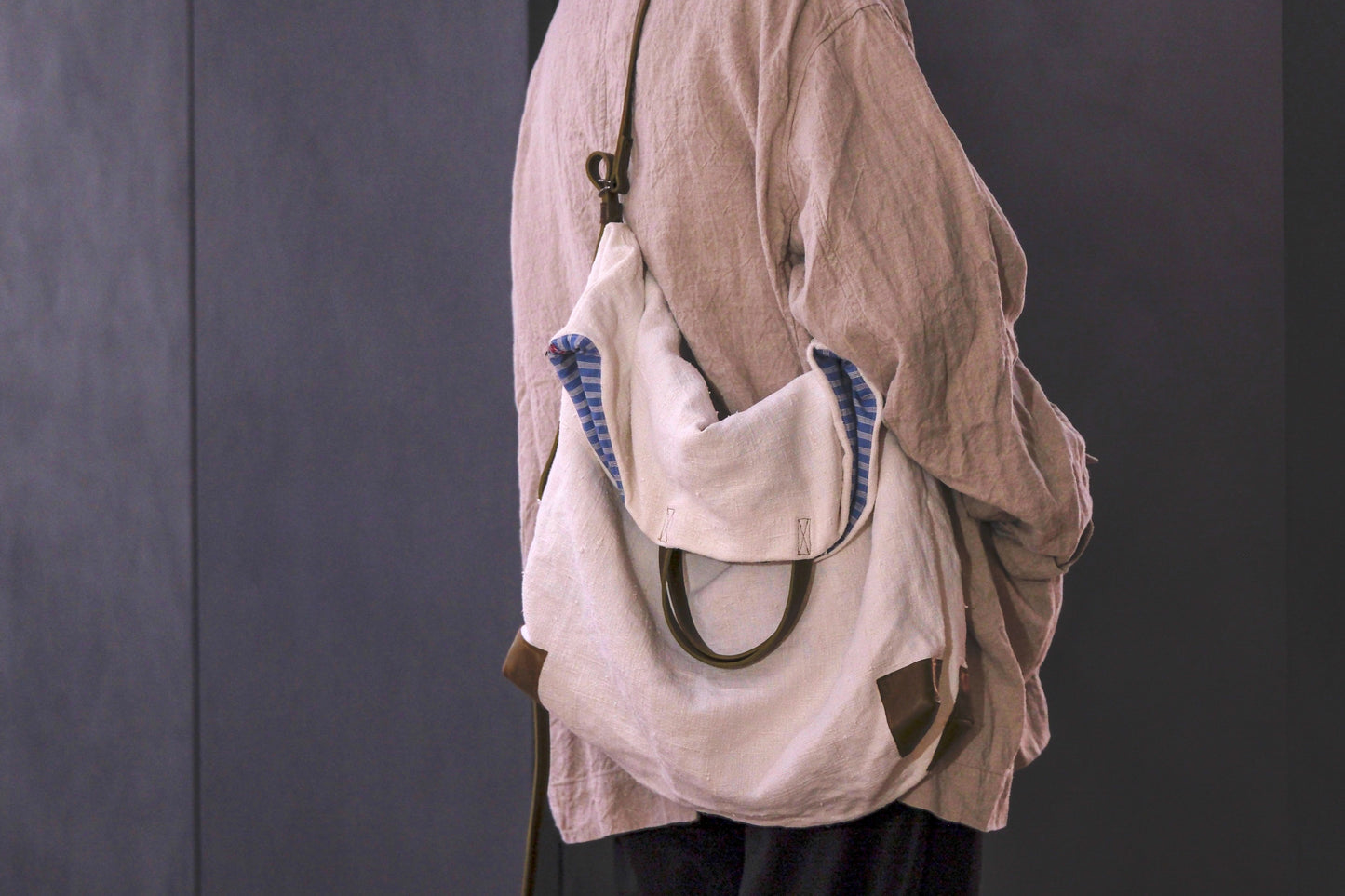 Chez VIDALENC × Marlène Coudeville   /  BAG GIPSY XL /  ANCIENT LINEN NATURAL