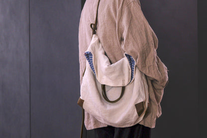 Chez VIDALENC × Marlène Coudeville   /  BAG GIPSY XL /  ANCIENT LINEN NATURAL