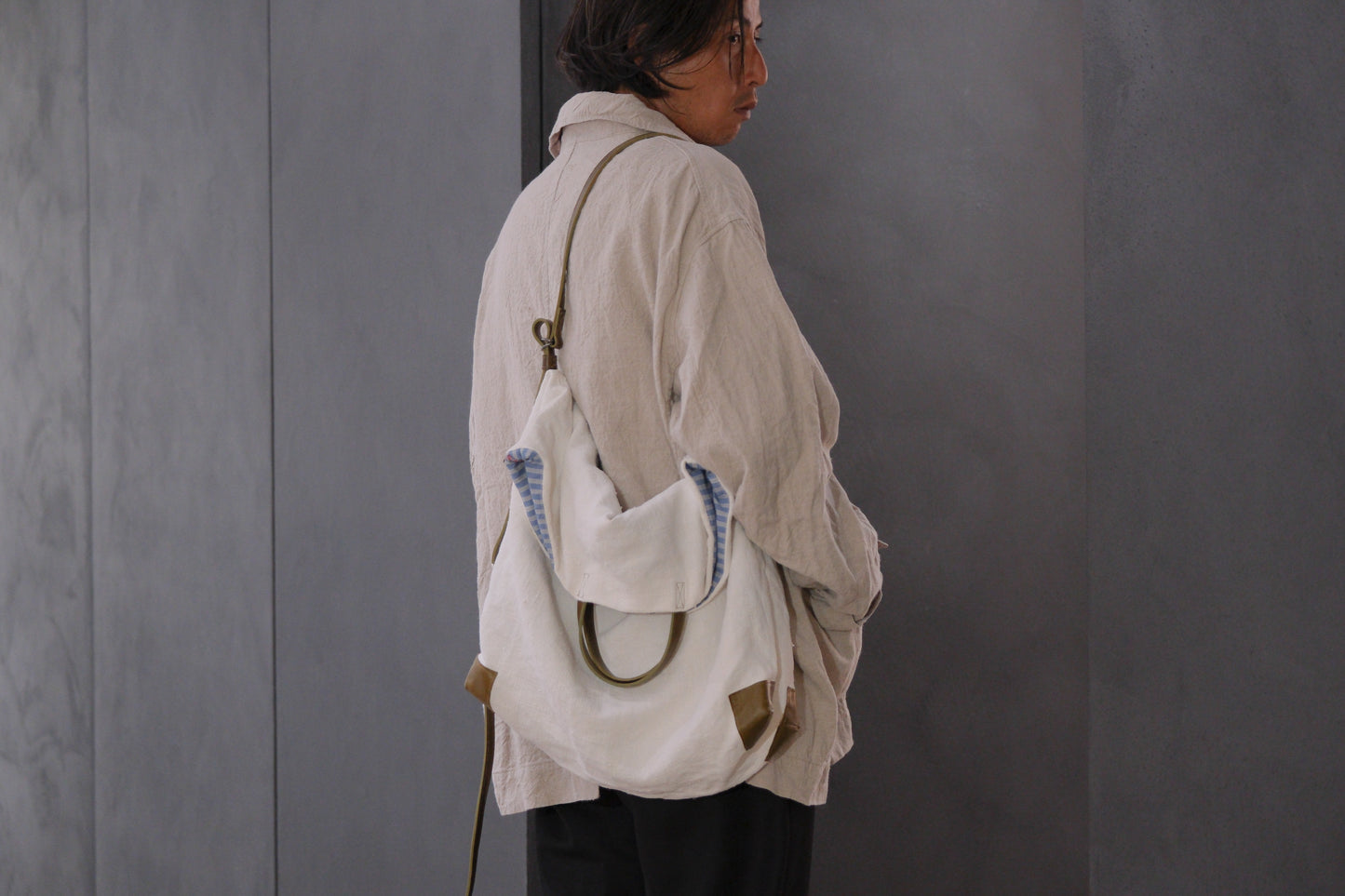 Chez VIDALENC × Marlène Coudeville   /  BAG GIPSY XL /  ANCIENT LINEN NATURAL