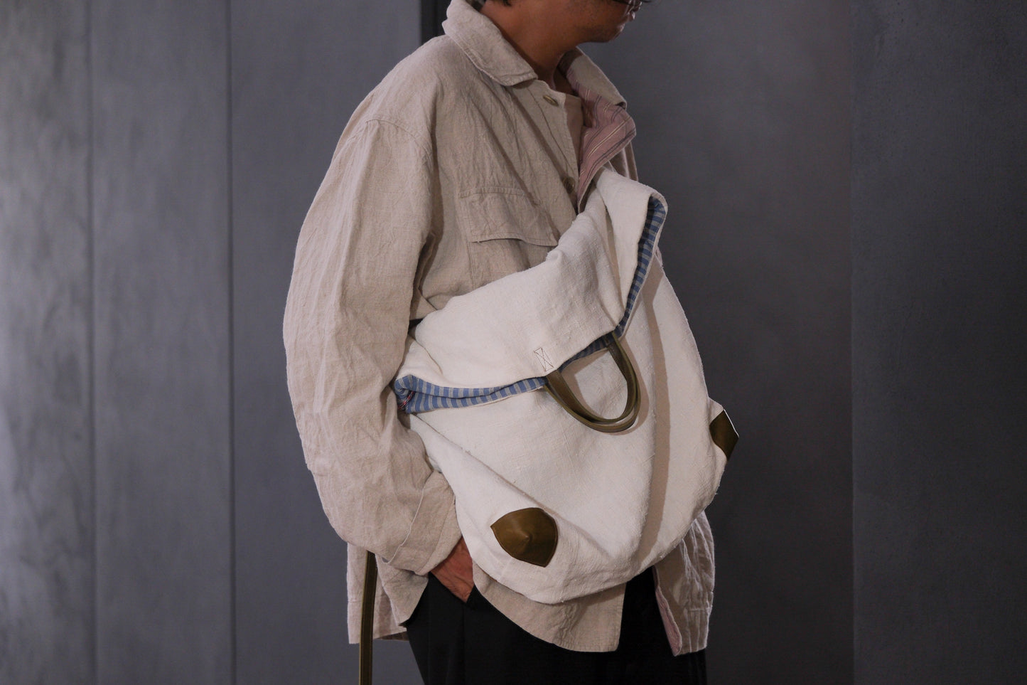 Chez VIDALENC × Marlène Coudeville   /  BAG GIPSY XL /  ANCIENT LINEN NATURAL