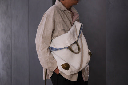 Chez VIDALENC × Marlène Coudeville   /  BAG GIPSY XL /  ANCIENT LINEN NATURAL