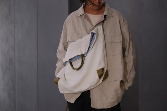 Chez VIDALENC × Marlène Coudeville   /  BAG GIPSY XL /  ANCIENT LINEN NATURAL