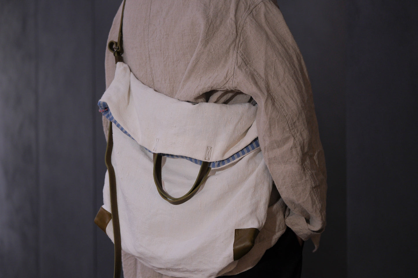 Chez VIDALENC × Marlène Coudeville   /  BAG GIPSY XL /  ANCIENT LINEN NATURAL