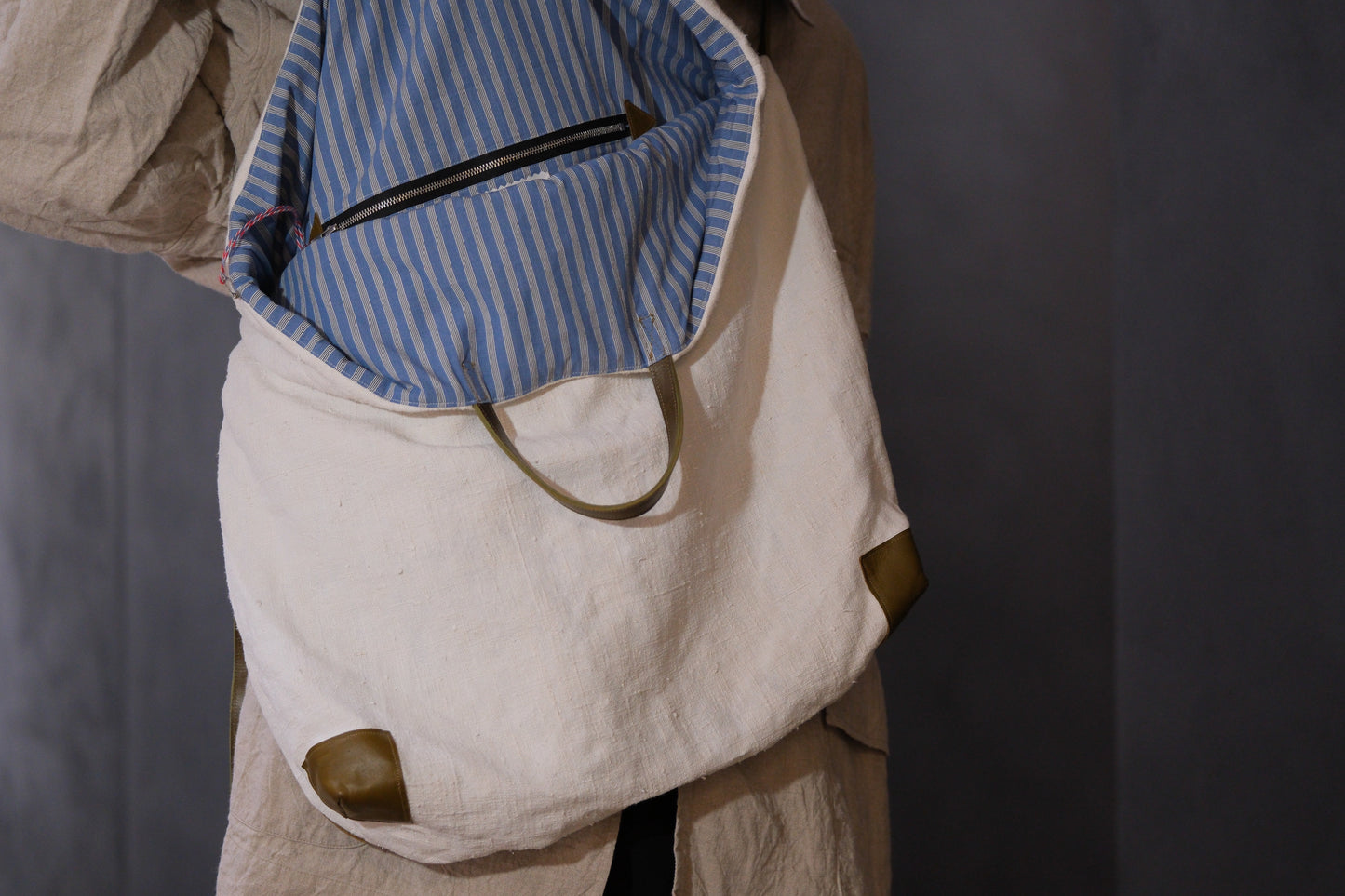 Chez VIDALENC × Marlène Coudeville   /  BAG GIPSY XL /  ANCIENT LINEN NATURAL