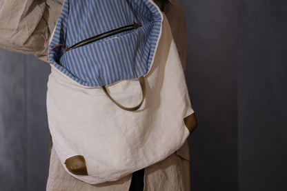 Chez VIDALENC × Marlène Coudeville   /  BAG GIPSY XL /  ANCIENT LINEN NATURAL