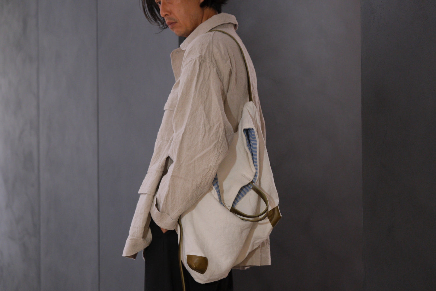 Chez VIDALENC × Marlène Coudeville   /  BAG GIPSY XL /  ANCIENT LINEN NATURAL