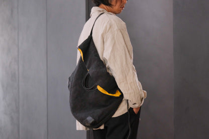 Chez VIDALENC × Marlène Coudeville  /  BAG GIPSY XL /  ANCIENT LINEN BLACK