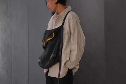 Chez VIDALENC × Marlène Coudeville  /  BAG GIPSY XL /  ANCIENT LINEN BLACK