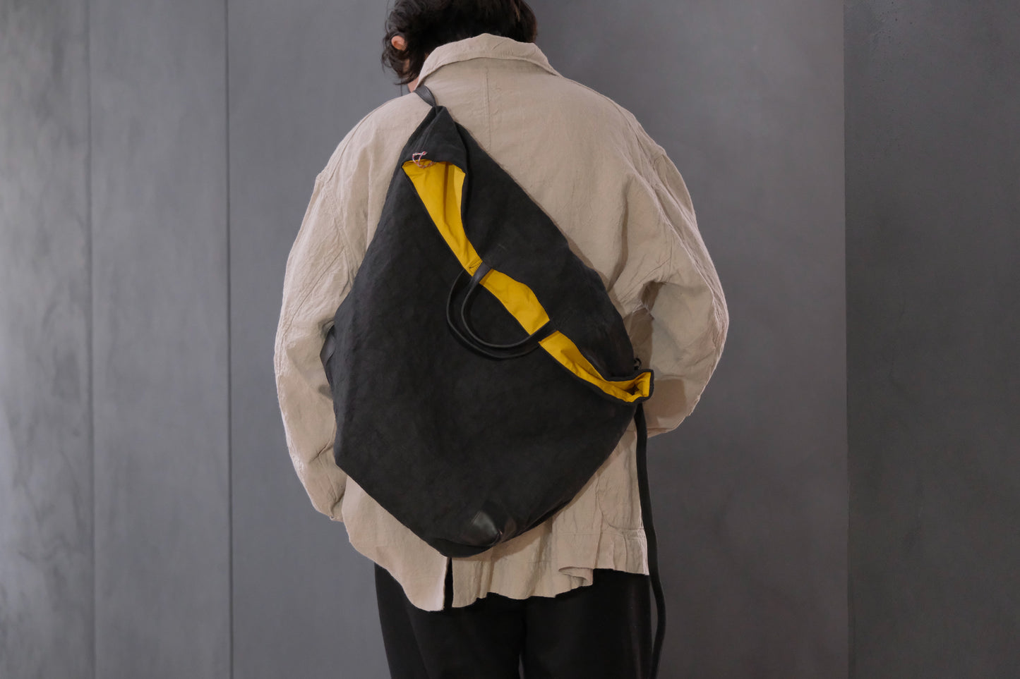 Chez VIDALENC × Marlène Coudeville  /  BAG GIPSY XL /  ANCIENT LINEN BLACK