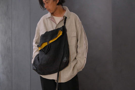 Chez VIDALENC × Marlène Coudeville  /  BAG GIPSY XL /  ANCIENT LINEN BLACK