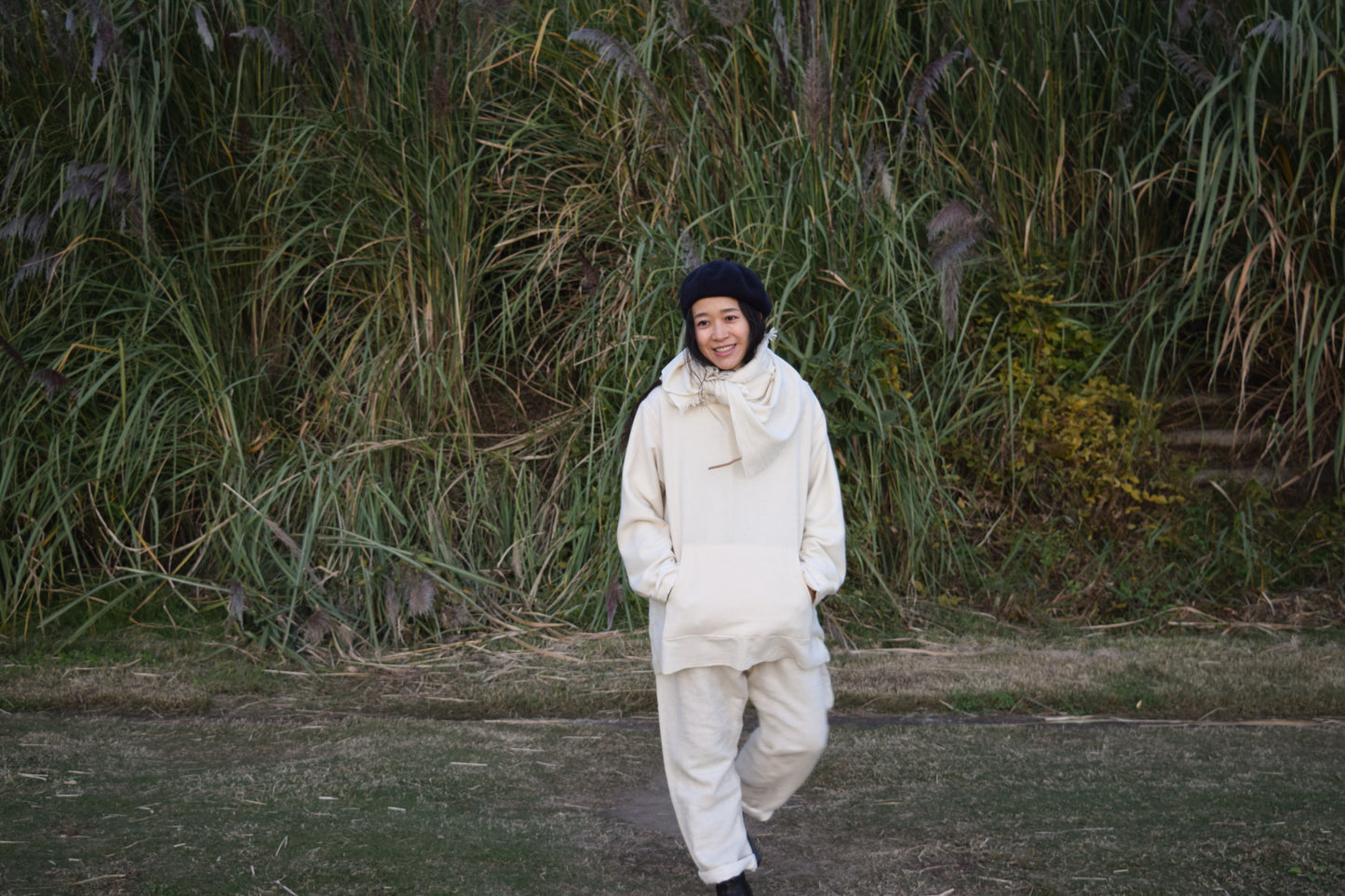 wright./Pullover gauze parka(Cashmere blanket soft twist / Organic cotton double gauze)