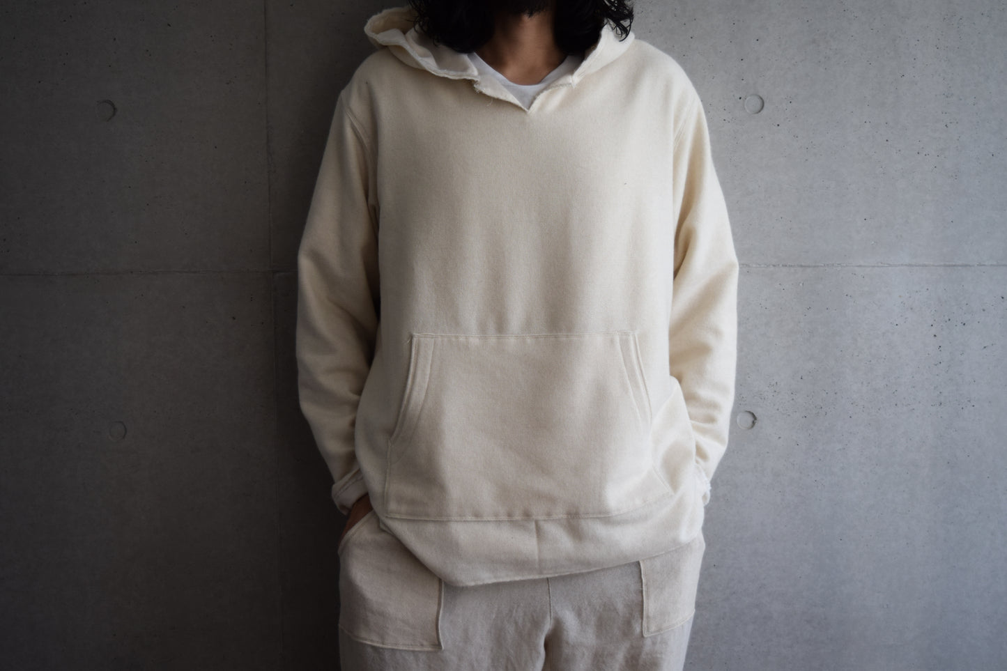 wright./Pullover gauze parka(Cashmere blanket soft twist / Organic cotton double gauze)