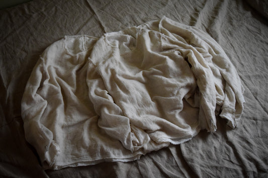 【受注商品】wright./Reversible gauze shirt (Soft natural wool linen gauze / Organic cotton double gauze)