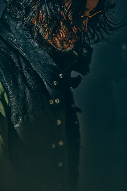 GOODKARMA DEVELOPMENT/Leather Down Vest"GRIZZLY"