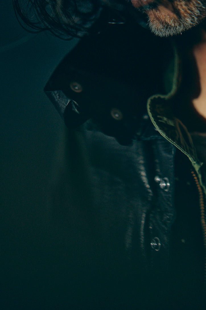 GOODKARMA DEVELOPMENT/Leather Down Vest"GRIZZLY"