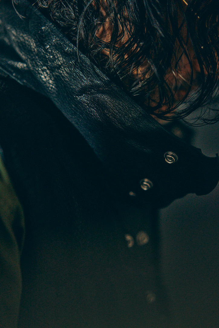 GOODKARMA DEVELOPMENT/Leather Down Vest"GRIZZLY"