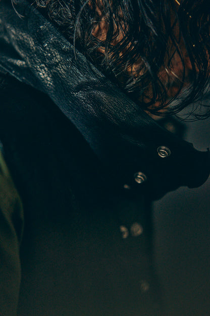 GOODKARMA DEVELOPMENT/Leather Down Vest"GRIZZLY"