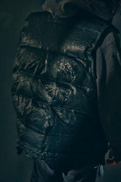 GOODKARMA DEVELOPMENT/Leather Down Vest"GRIZZLY"