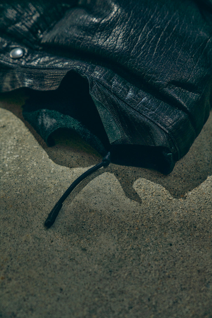 GOODKARMA DEVELOPMENT/Leather Down Vest"GRIZZLY"