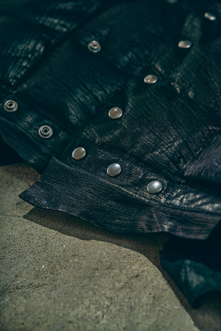 GOODKARMA DEVELOPMENT/Leather Down Vest"GRIZZLY"