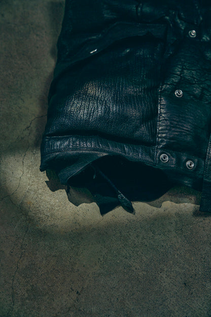 GOODKARMA DEVELOPMENT/Leather Down Vest"GRIZZLY"