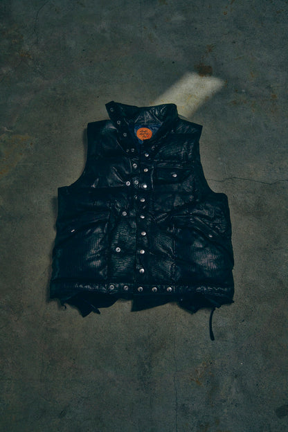 GOODKARMA DEVELOPMENT/Leather Down Vest"GRIZZLY"