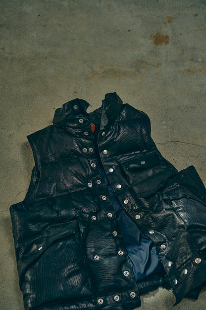 GOODKARMA DEVELOPMENT/Leather Down Vest"GRIZZLY"