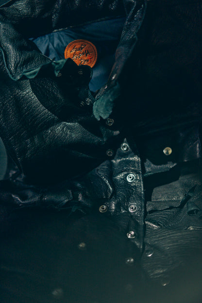 GOODKARMA DEVELOPMENT/Leather Down Vest"GRIZZLY"